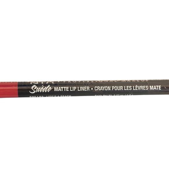 NYX Matte Pink Lip Liner Pencil Suede Matte Lip Liner in Life's A Beach SMLL02 - Picture 2 of 5